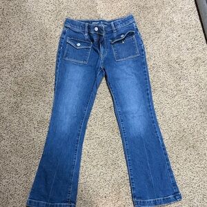 Old Navy Medium Blue Flare Jeans with Front Patch Pockets